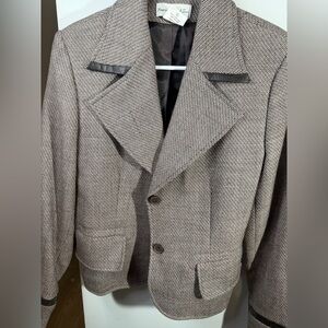 Harve Benard Brown Blazer with Black Accents